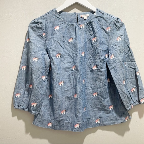 J CREW CREWCUTS Girls Size 14 Clothing Lot Striped Dress & Chambray Unicorn Top - Picture 9 of 13